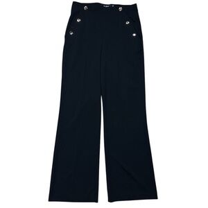 One 5 One Women's High-Waist Black Wide-Leg Sailor Trousers Size M Office